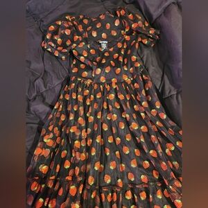 Hot Topic Strawberry Print Mesh Dress